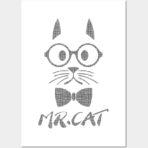 Grid Mr Cat Wall Art by anbartshirts